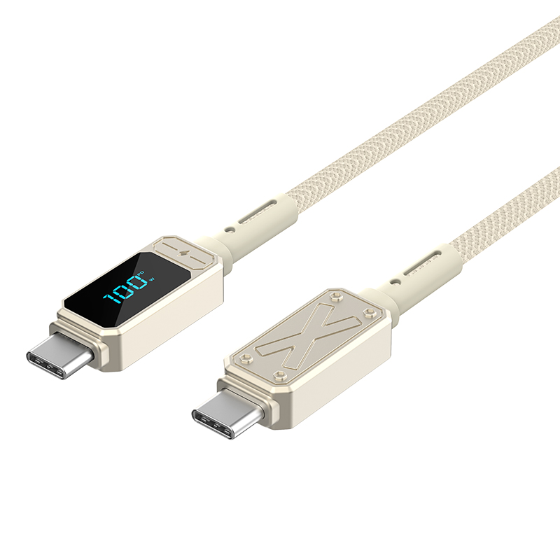 WiWU X Series Fast charge digital display zinc alloy braided Cable 100W Wi-C038 C-C